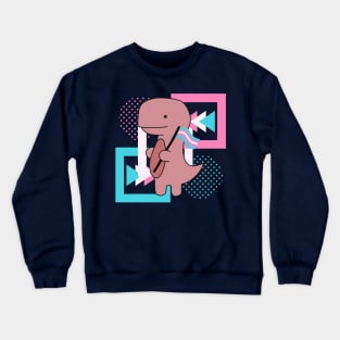 Trans Pride Cute Dinosaur Crewneck Sweatshirt